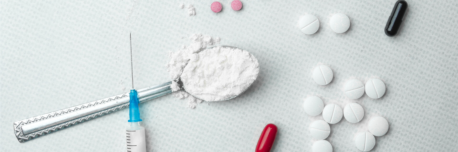 different drugs on the table