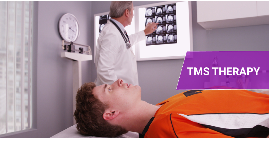 Patient during TMS Therapy session