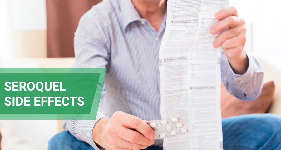 Man reading paper about Seroquel side effects.