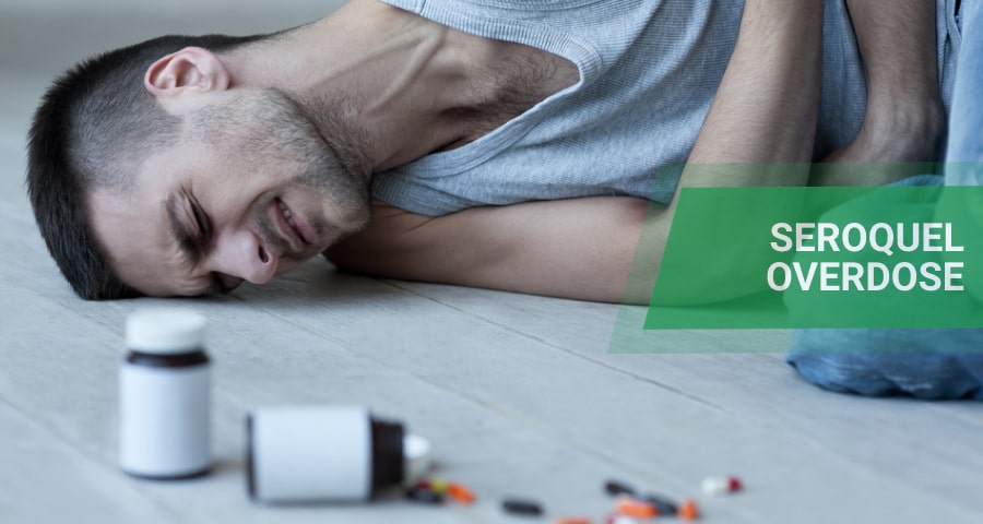 Man suffering from quetiapine overdose.