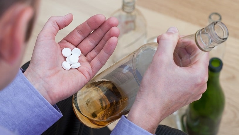 Man taking Xanax and alcohol.