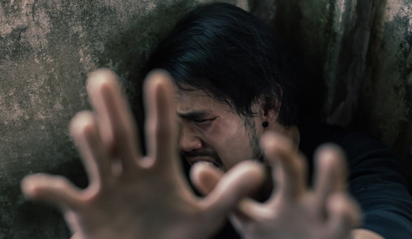 A man has a bad trip after using shrooms.