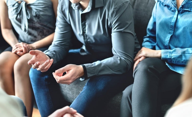 Counseling, group therapy meeting.