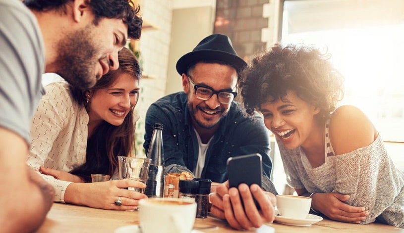 Group of friends having fun.