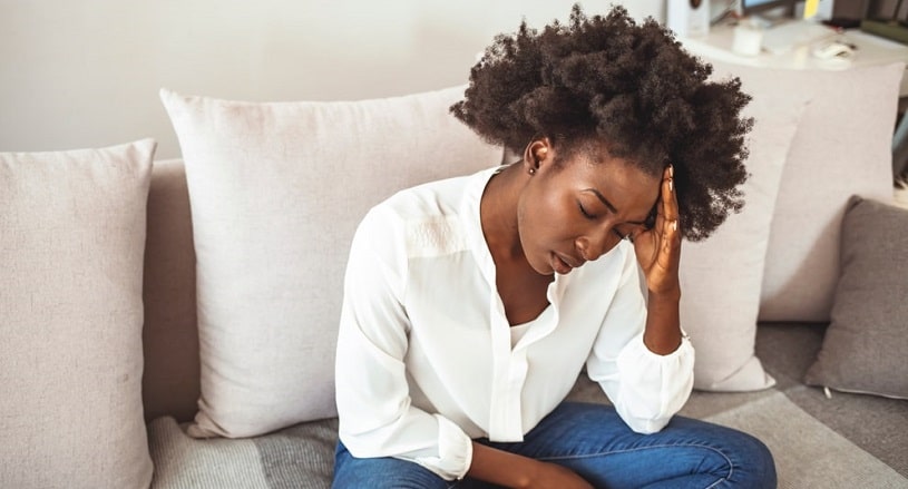 Woman suffering fron phenibut withdrawal.
