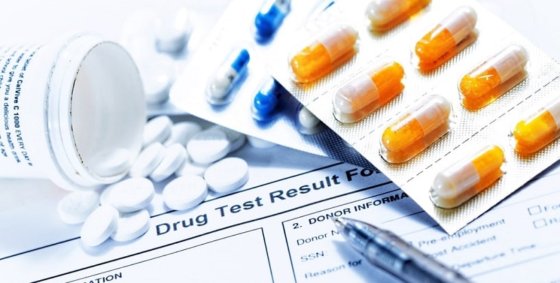 Blank of Valium drug test results.