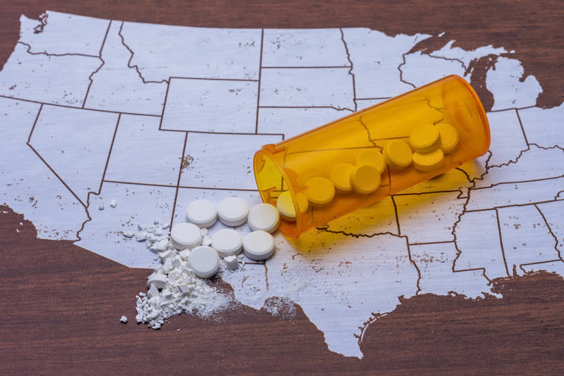 Opioid and prescription drug epidemic.