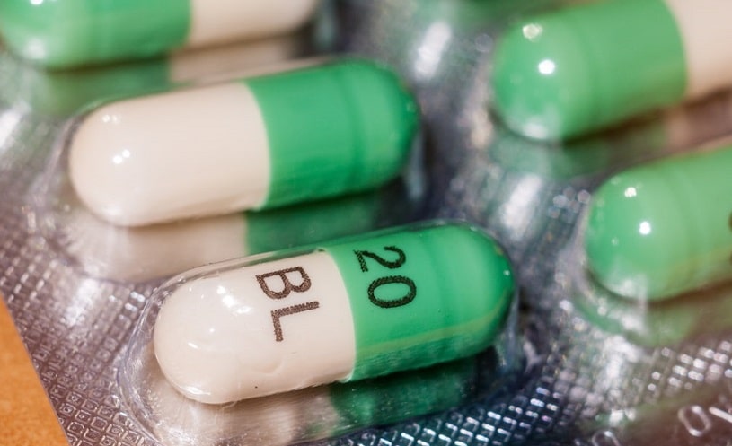 Close up of Prozac pills.