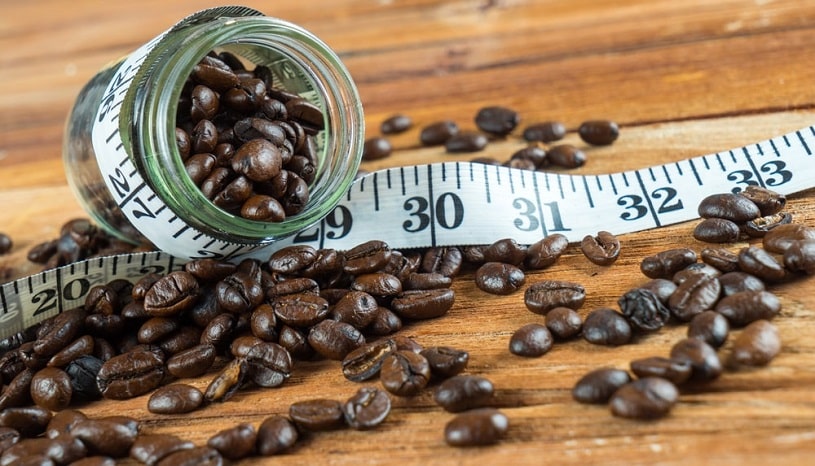 Coffee beans in the bottle.