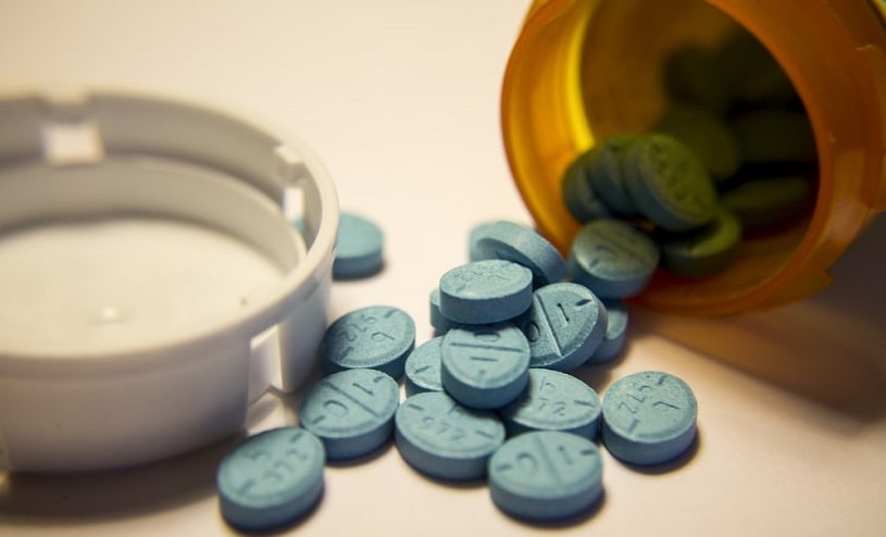 Dexedrine pills spilled out of the bottle.