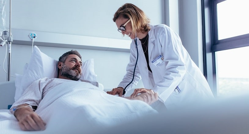 Man at a hospital after Baclofen overdose.