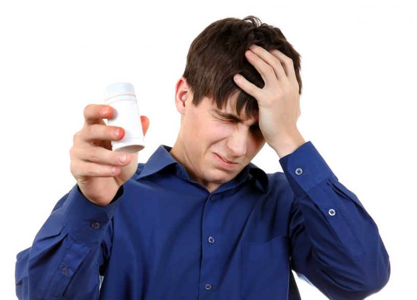 Man is Suffering from Side Effects of the Drug