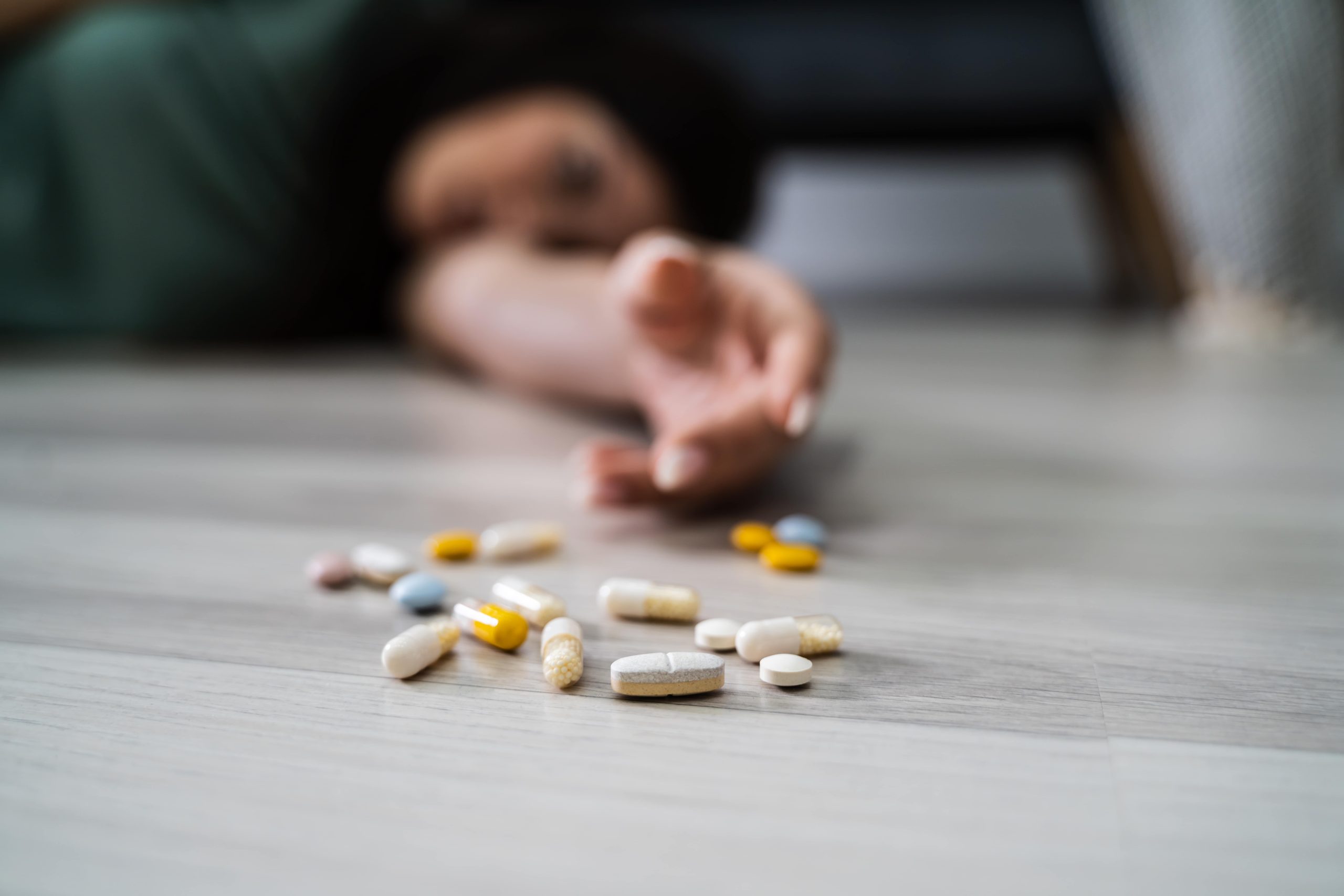 Drug addicted woman is suffering from withdrawal