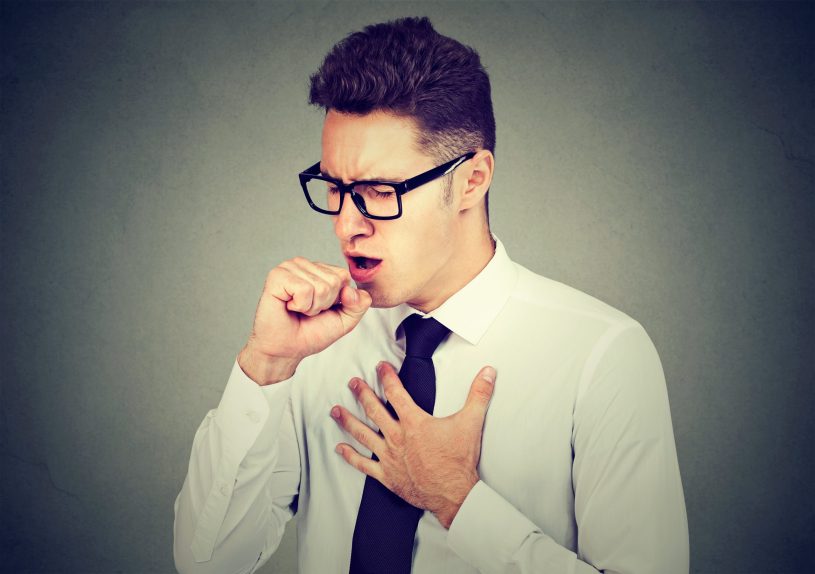 Man is suffering from post nasal drip