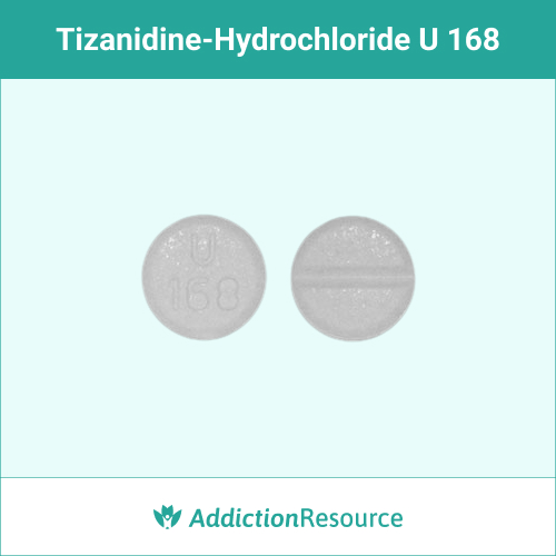 tizanidine-hydrochloride White U 168 pill