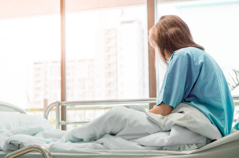 A woman in hospital suffers from Pristiq abuse and addiction.