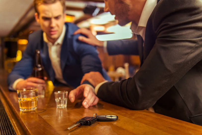 A friend stops his buddy from drunk driving.