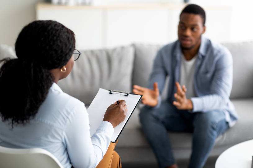 Assessment session with rehab therapist.