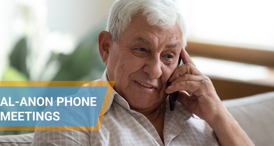 senior calling to Al Anon meeting