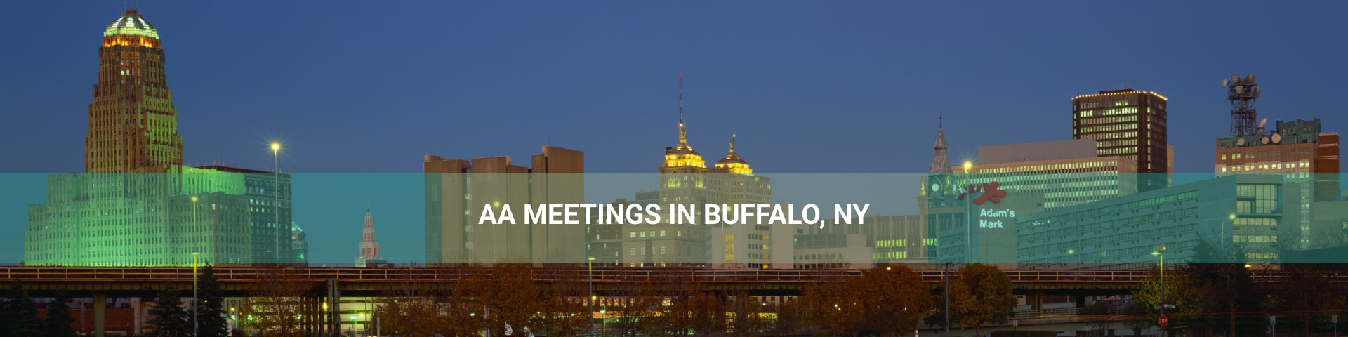 Buffalo, Skyline at Dusk, New York