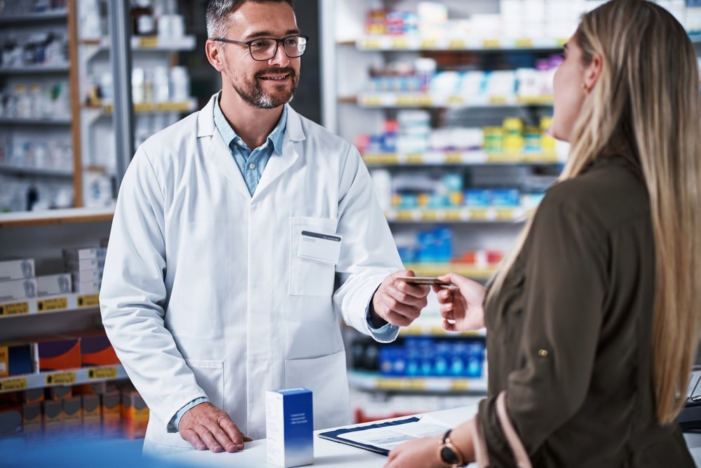 purchasing OTC painkillers at pharmacy